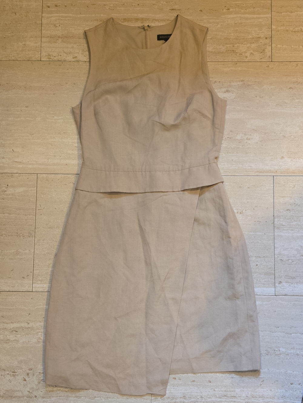 Banana Republic Tan Rayon/Linen Blend Midi Dress